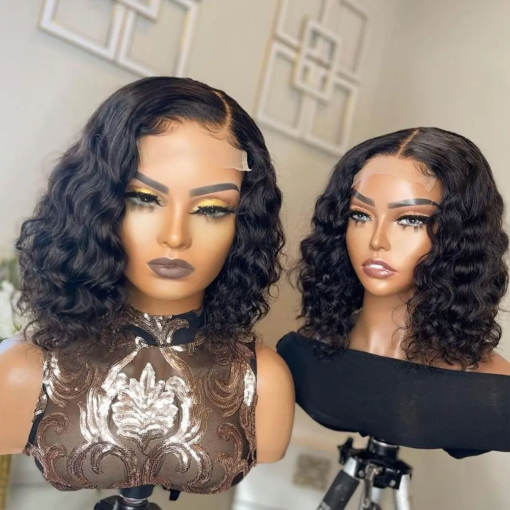 Loose Deep Unprocessed Raw Hair Bob Wig Lace Front,Wholesale Short Human Hair Lace Front Wig,Brazilian Hair Hd lace Frontal Wigs