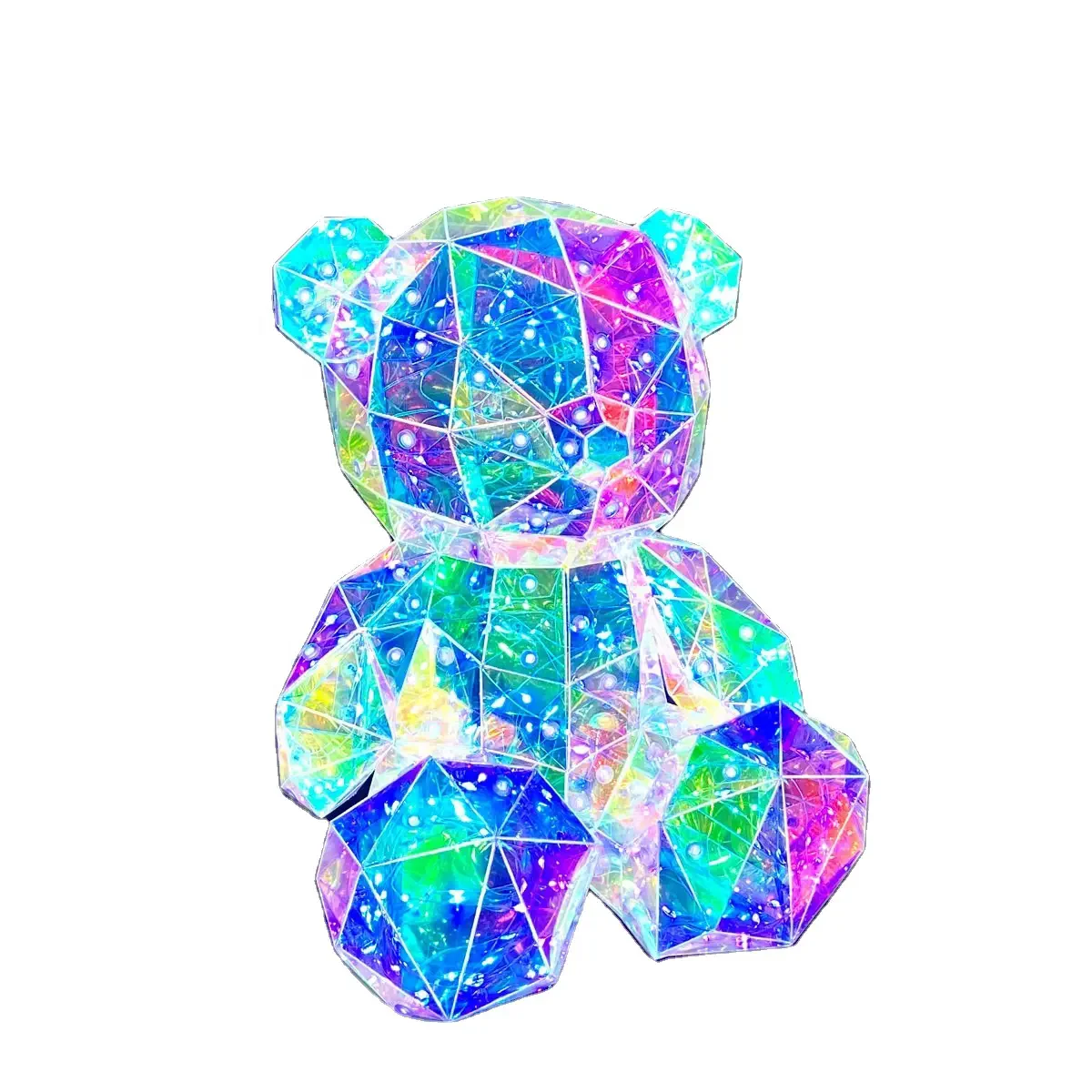 yuwei Hot Sell Led Lamp Toy Bear Beautiful Handmade Toy Crystal Bear Glow In The Dark