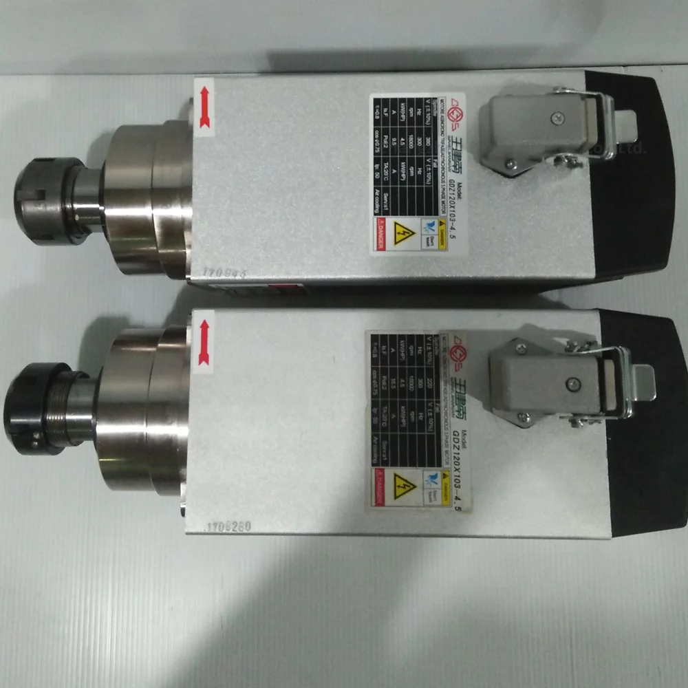 4.5KW 380V 300hz 18000rpm er32 square air cooled cnc spindle motor 18000 rpm air cooling 4.5 kw spindle motor