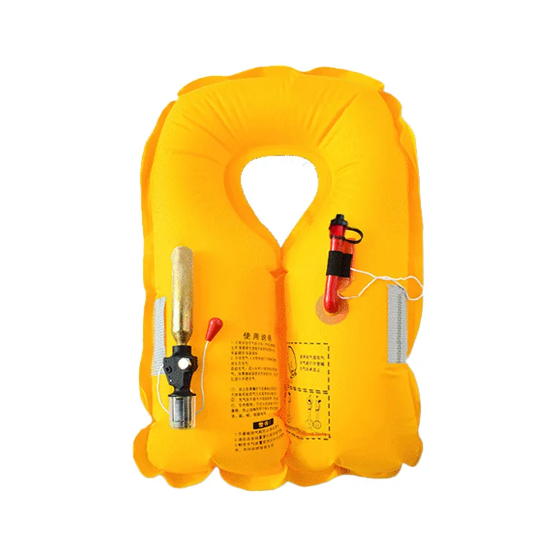 Manufacturer export cheap Oxford water park  Rescue Safety 150N buoyancy  inflatable Life Jacket with Reflective Strip