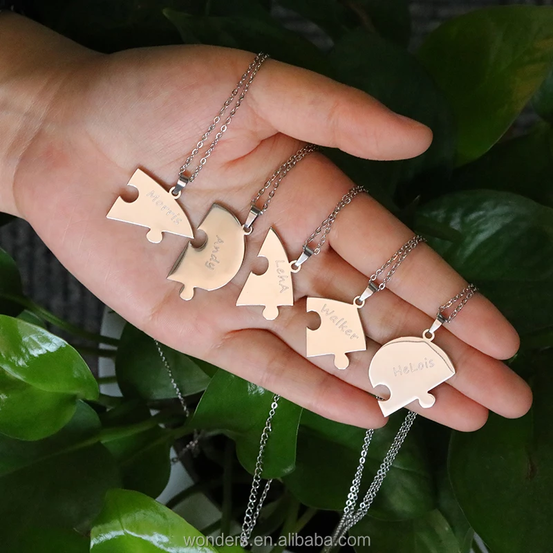 Custom Engrave Name Best Friend Family Necklace Always My Mother Forever My Friend Necklace Friendship 4 5 6 Pieces Set