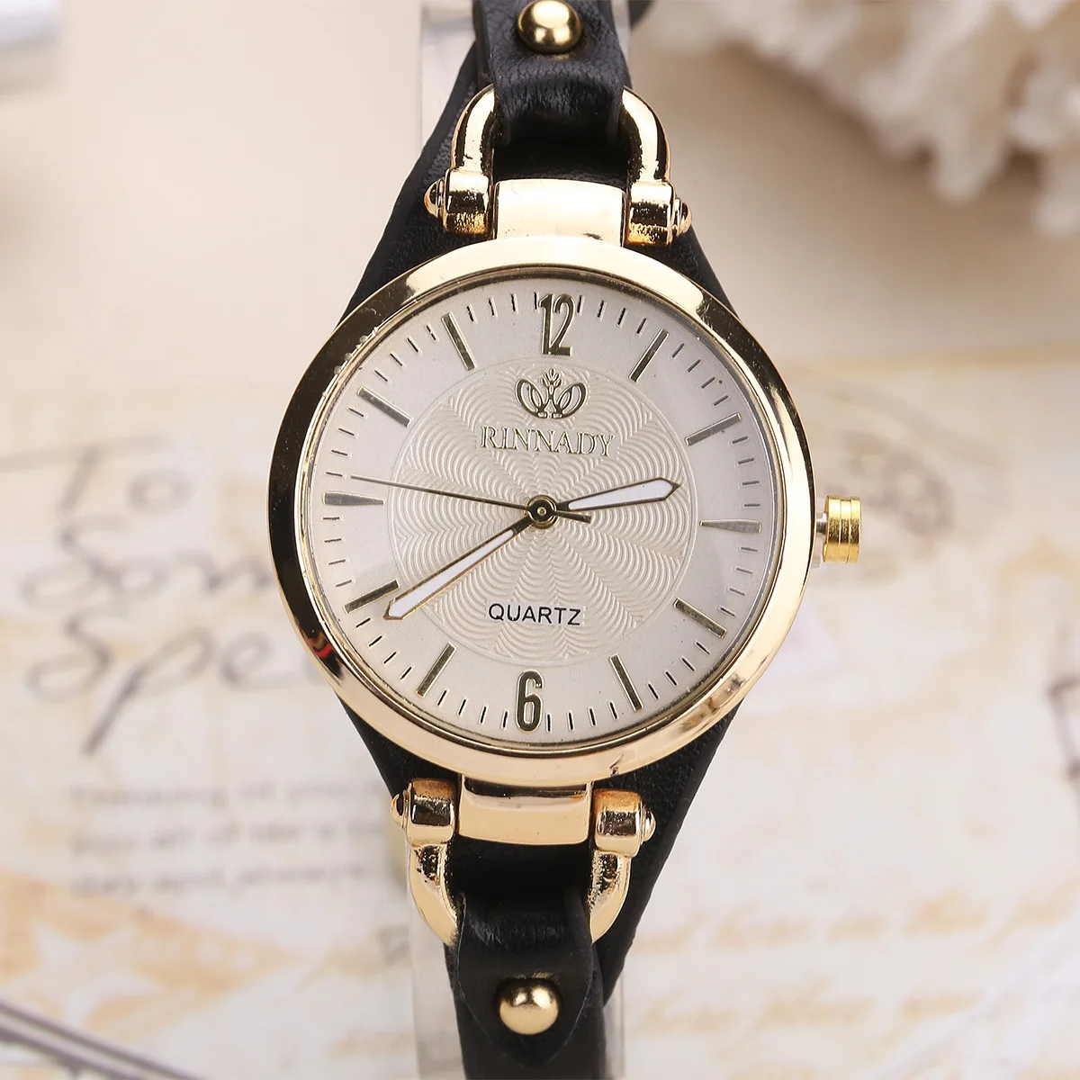 6213   Women Thin Leather Strap Wrist Watches Ladies Gold Creative Wristwatch