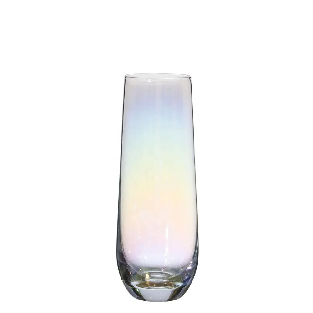 New Design Popular Electric Painting Coloured Stemless Champagne Glass