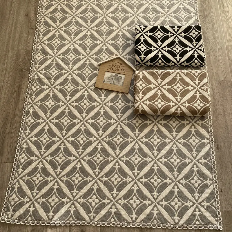 Cotton Thread Jacquard Braid Carpet Modern Simple Living Room Bed Rug Thickened Multi-size Floor Mat