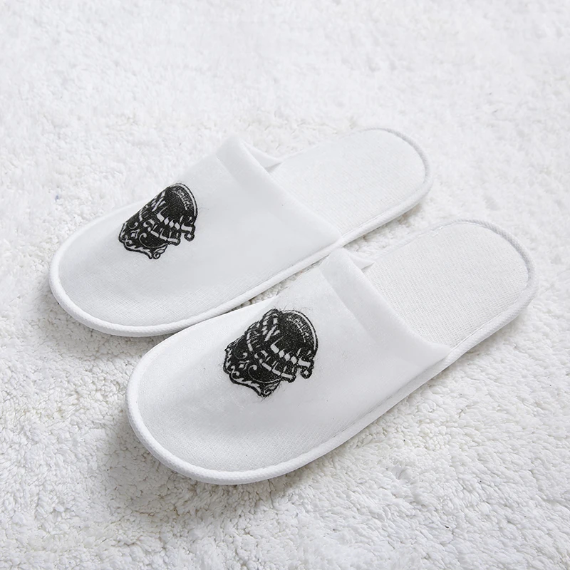 Экономичные гостиничные тапочки с логотипом на заказ спа подошвой 4 мм одноразовые тканевые