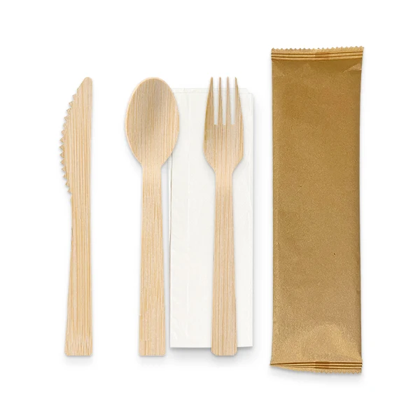 Disposable tableware wholesale bamboo utensil set spoon fork and knife