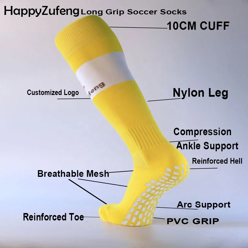 HappyZufeng what grip socks do footballers wear in socks football boots gold orange football soccer socks