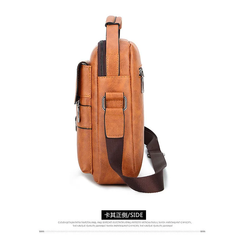 Wholesale New Fashion Front Chest Bag PU Leather Waterproof Sling Bag Men Shoulder Bag Crossbody Earphone Black Light USB