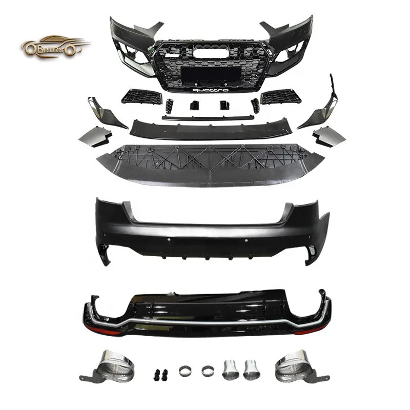 BETTER New Arrival Car body kit For Audi A4 S4 update to RS4 Style 2017-2019 front rear bumper rear lip muffler