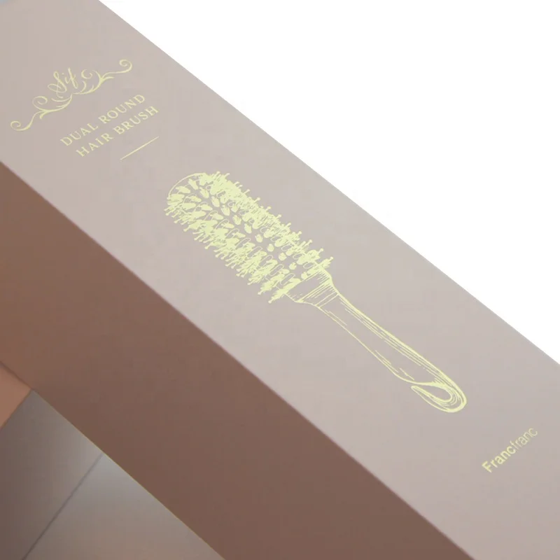 
Customized LOGO Pink Paper Pull Out Box Packaging Drawer Box Packaging With Sleeve Sliding Cover For Hair Brush 