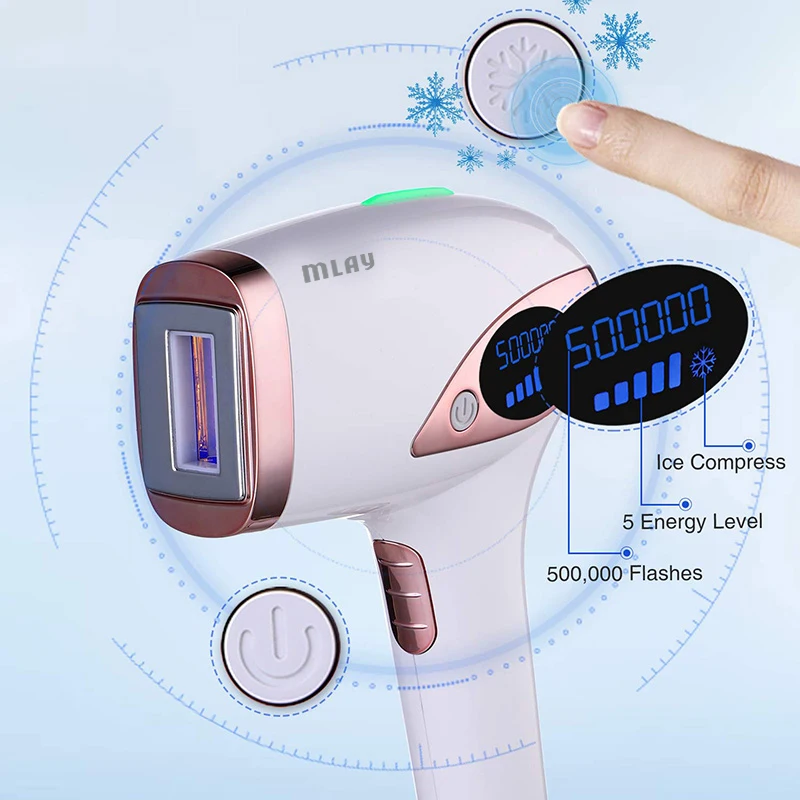 500,000 flashes best portable at-home ice cooling ipl epilator laser permanent hair removal machine device