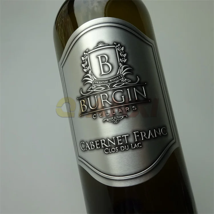 High quality newest durable colorful foil waterproof adhesive private gold label perfume textured paper sticker wine label