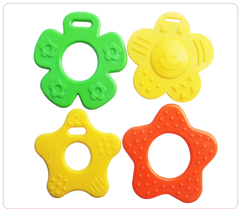 Custom Bpa Free  Silicone Baby Teether Baby Eating Training Teething Toy Children Silicone Chewable Ring Round Toys