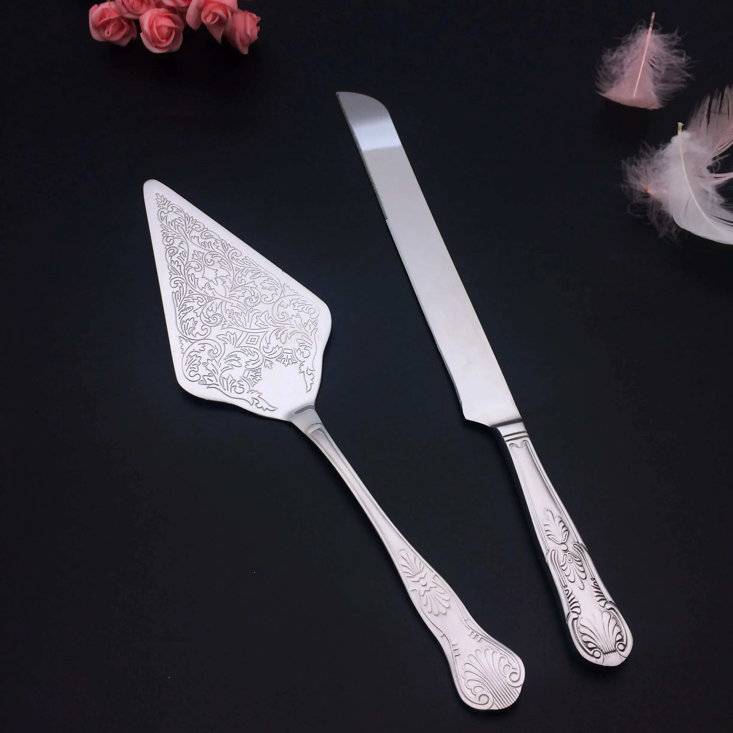 Лидер продаж Подарочный золотой нож для торта свадебного и серверный набор инструменты