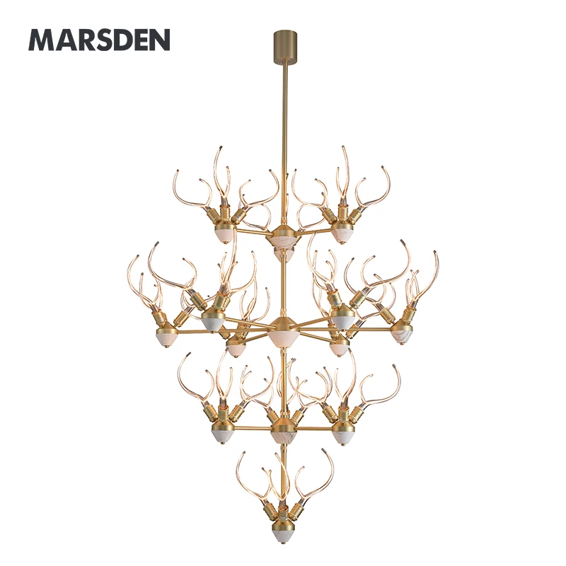 turkish 9 star david e27 single maple leaf large drum led modern frame wire deer horn lights chandelier lamp pendant light