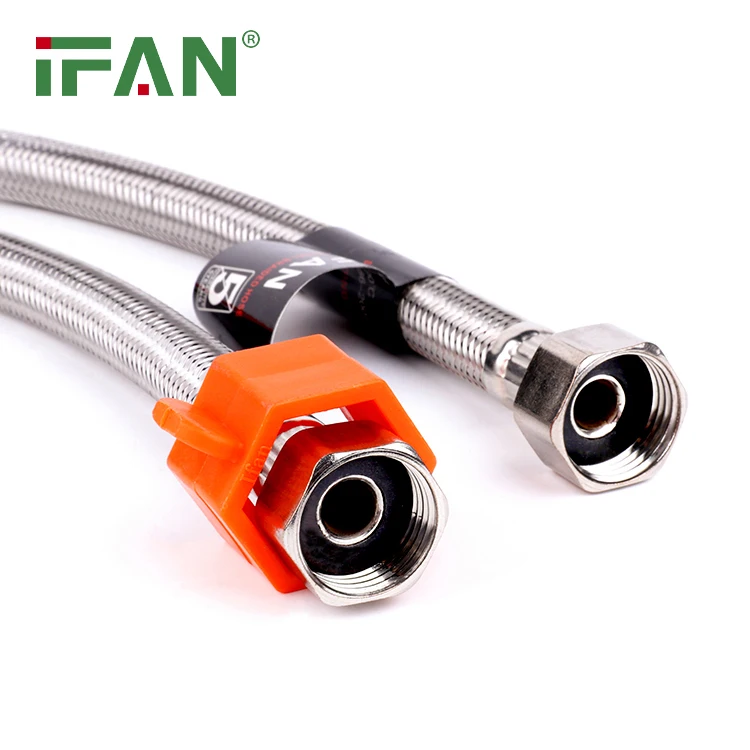 IFAN 1/2 Inch Flexible Braided Hand Held Shower Head Hose Stainless Steel Shower Hose With Brass Insert And Nut