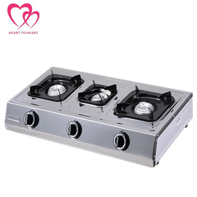 3 burner glass table tops gas stove with EN30 and SASO certification