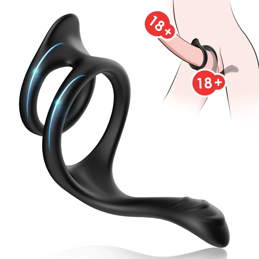 Silicone Dual Penis Ring Taint Teaser Premium Stretchy Cock Ring Longer Harder Stronger Erection Enhancing Sex Toys for Man