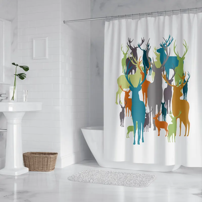 Hot Sale Cartoon Cheap Wholesale Kids Waterproof Bathroom Printing Digital Cartoon Bathroom Shower Curtain