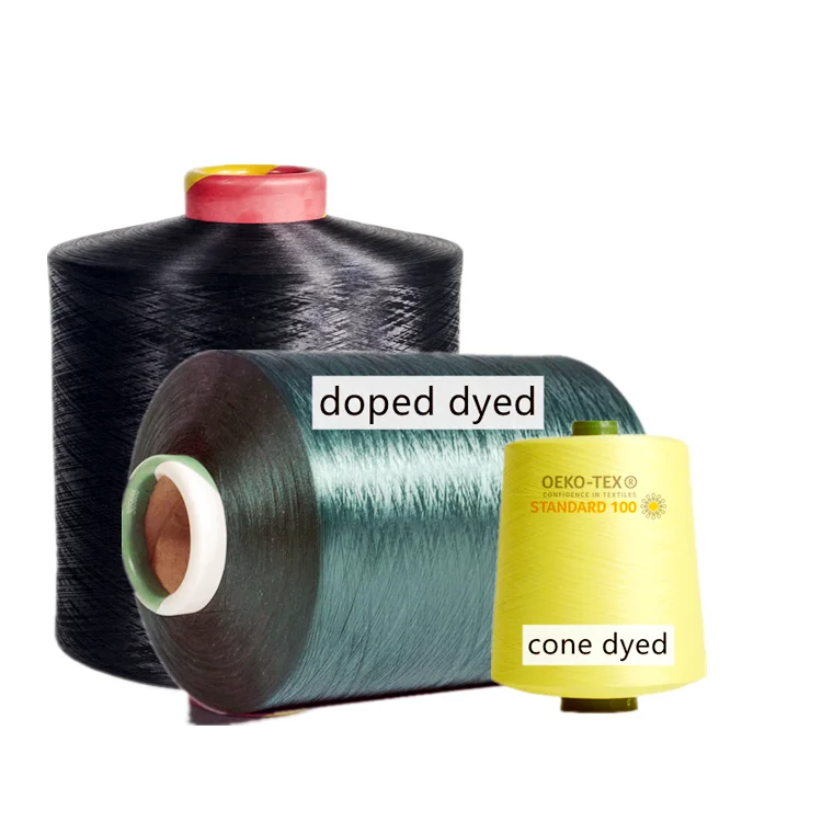 
polyester drawn textured yarn dty 150 75 100 150 300D 36 48 72 96 144F 2PLY 