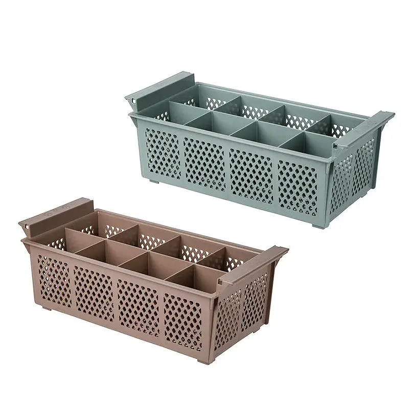 Restaurant Usage 8 Compartment Cutlery Dish Drying Rack Kitchen Organizer Flatware Basket Silverware Holder Caddy Carton Package