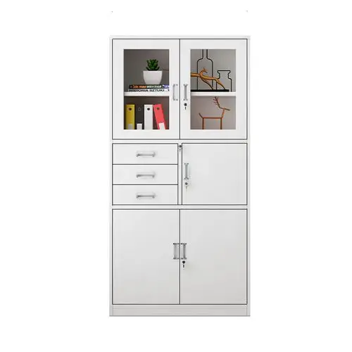Light grey filing cabinet with 3 drawers super capacity modern iron cupboard