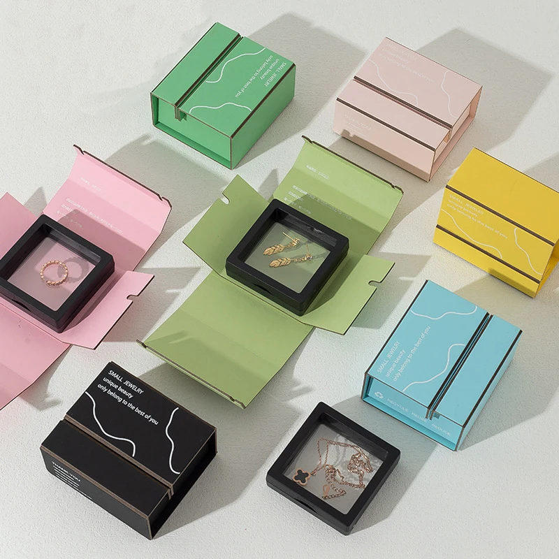 Custom Logo Affordable Jewelry Folding Boxes Eco-friendly Paper Creative Packaging Jewelry Set Boxes