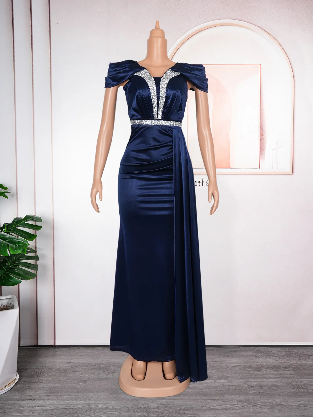 latest style trendy Champagne african evening dress turkish fat women evening dress big size floor-length evening dresses