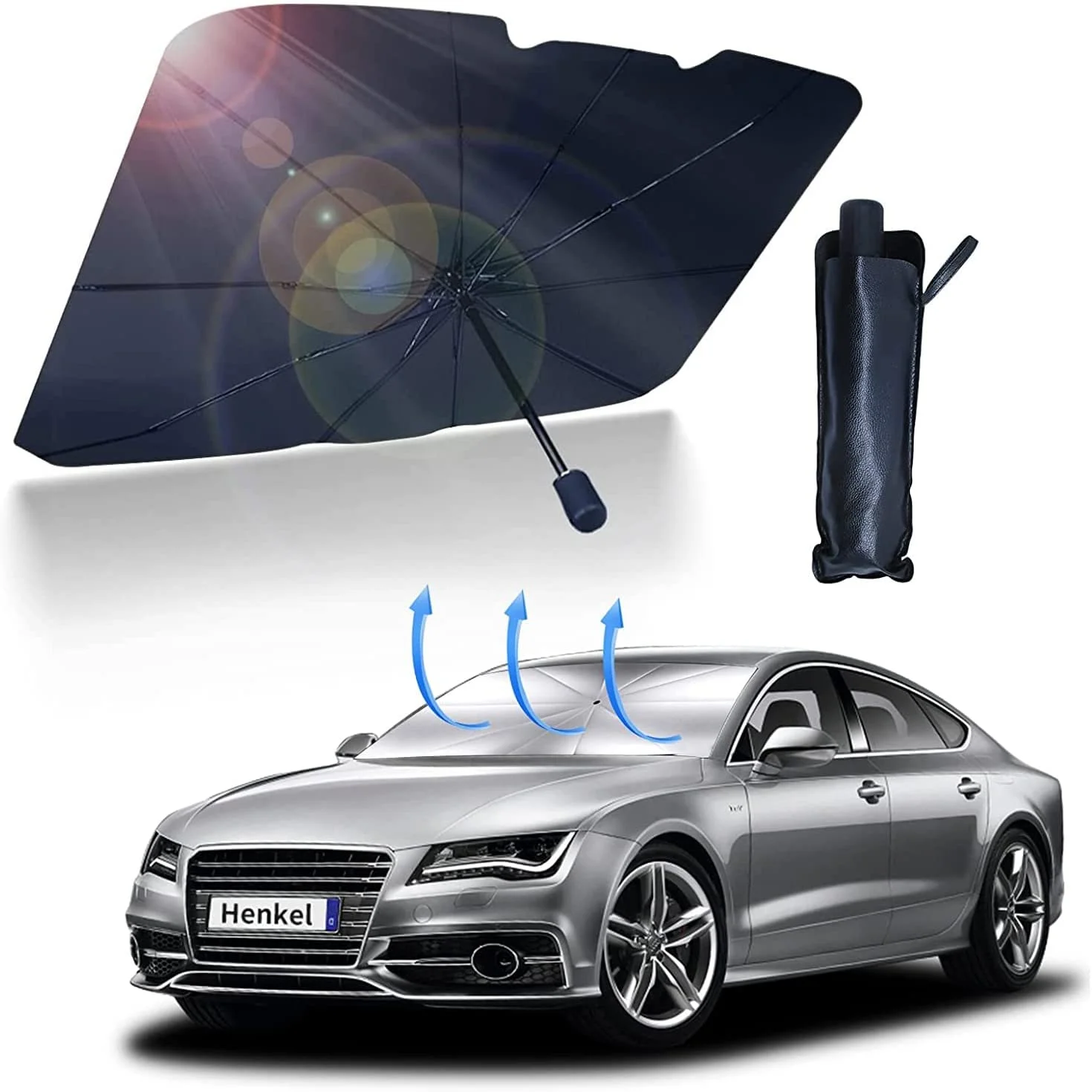 Hot sale UV rays and heat sun visor protector fold able windshield sun shade car umbrella