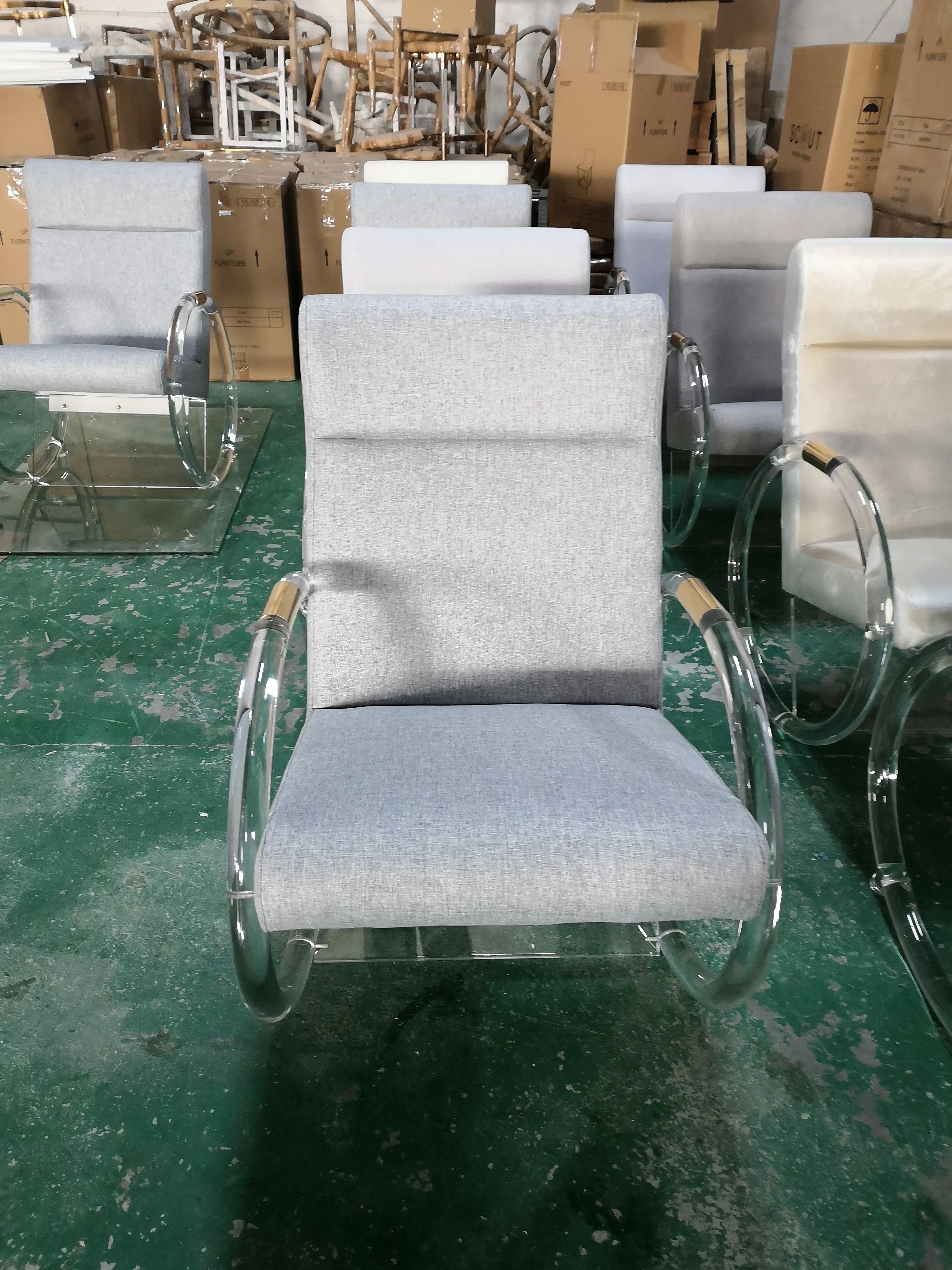 
Acrylic Leisure Rocker chairs with beautiful cushion 