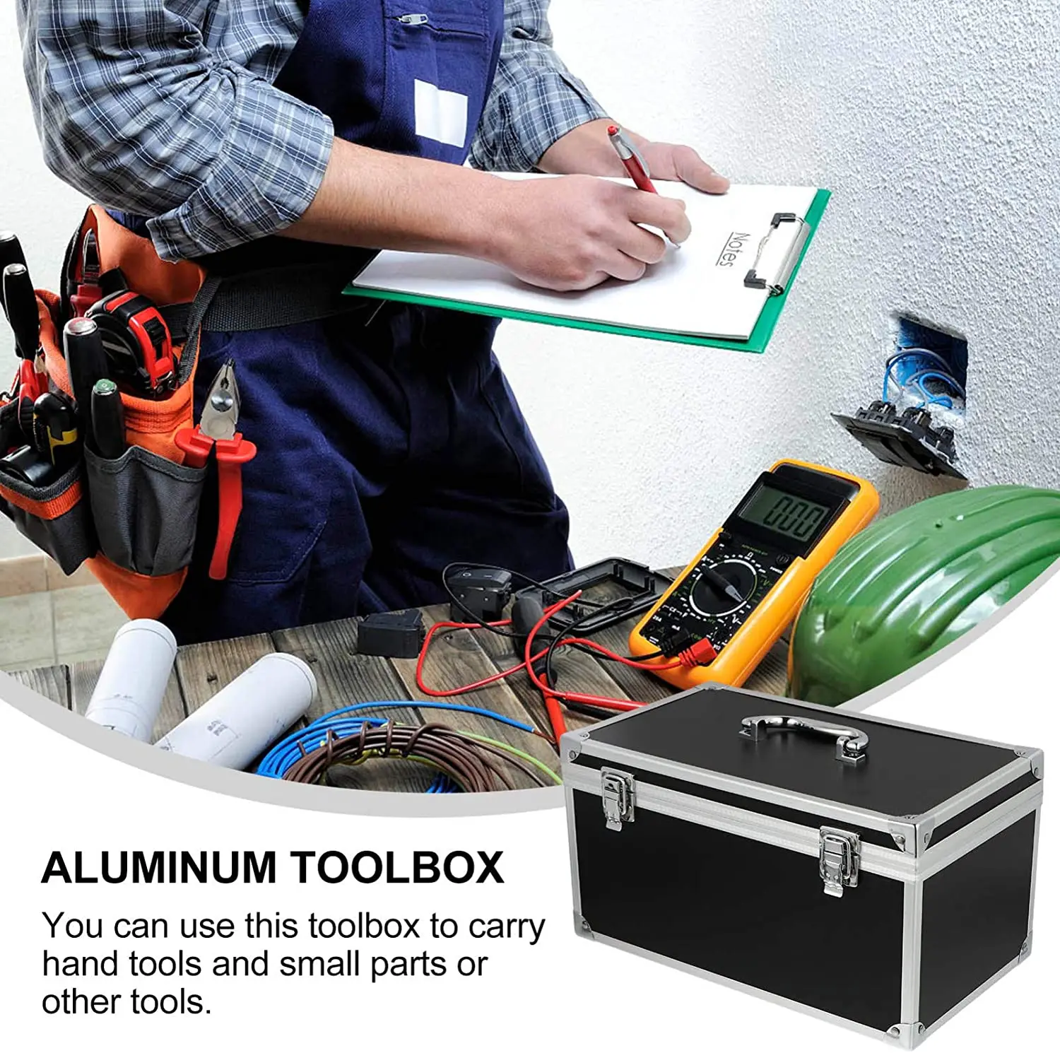 Aluminum Toolkit Box Portable Safety Equipment Instrument Suitcase Display Hardware Tool Case