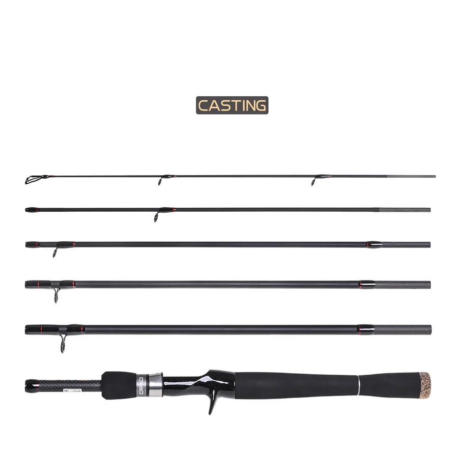 Spinning Fishing Pole 2.1M 2.4M 2.7M 6-7 Section Carbon Trolling Fishing Rod Casting Fast Action ML Lure Rod Fishing Rod