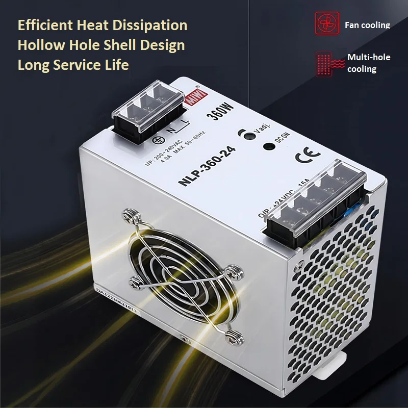 MiWi NLP-360-24 Hot Sale Iron Aluminum case 220VAC to 24VDC 360w DC Industrial Power Supplies 15A For Led Strip Light