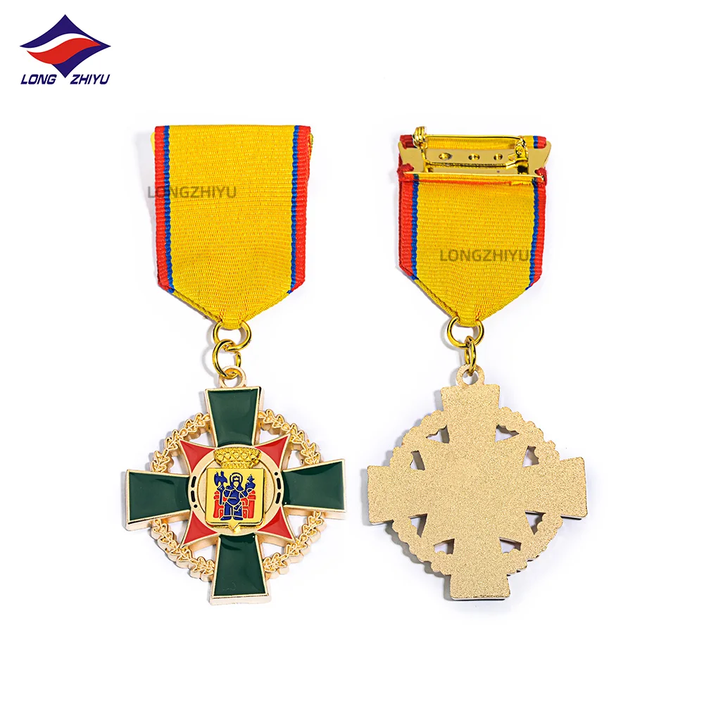 Longzhiyu 17 years professional design custom metal medal golden products for honor wholesale medal manufacturer