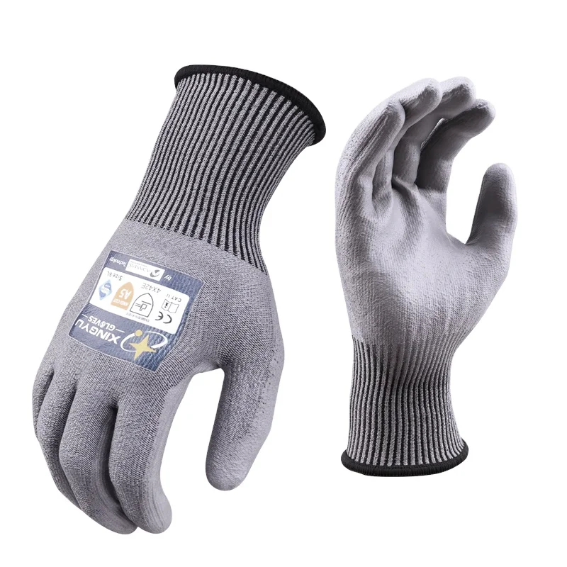 Hysure 13G Pu Coated Cut Resistant Gloves Working Work