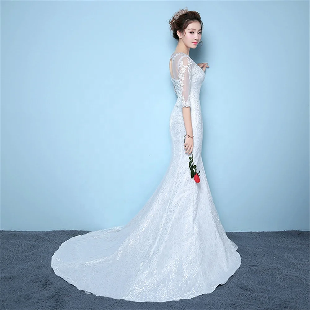 New Arrival Fish Tail Wedding Dress Plus Size Tail Bridal Satin Mermaid Bridal Gowns Bride Fashion Dresses
