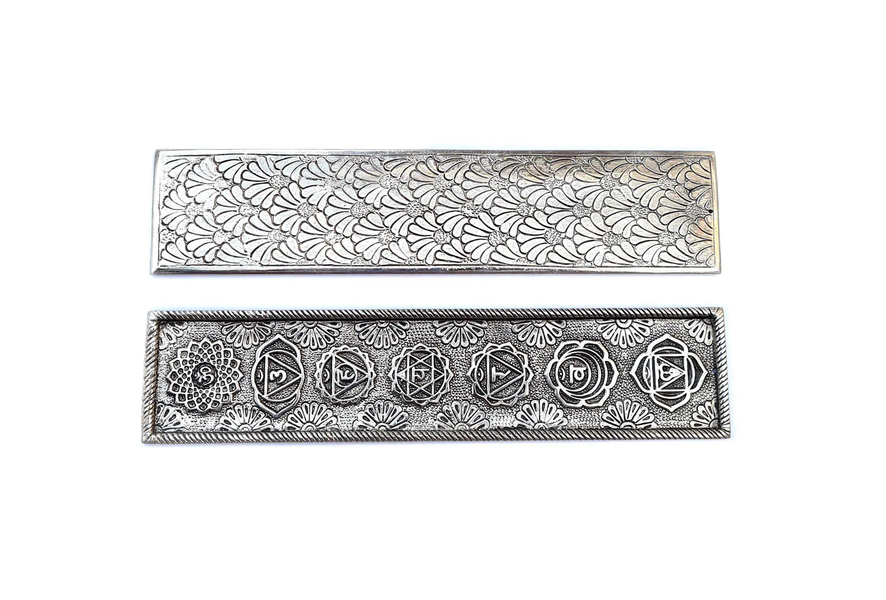 Rose Gold Copper plated Incense Stick Holder Incense Plate Cone Burner 7 Chakras Metal Aluminium Ash Catcher Metal