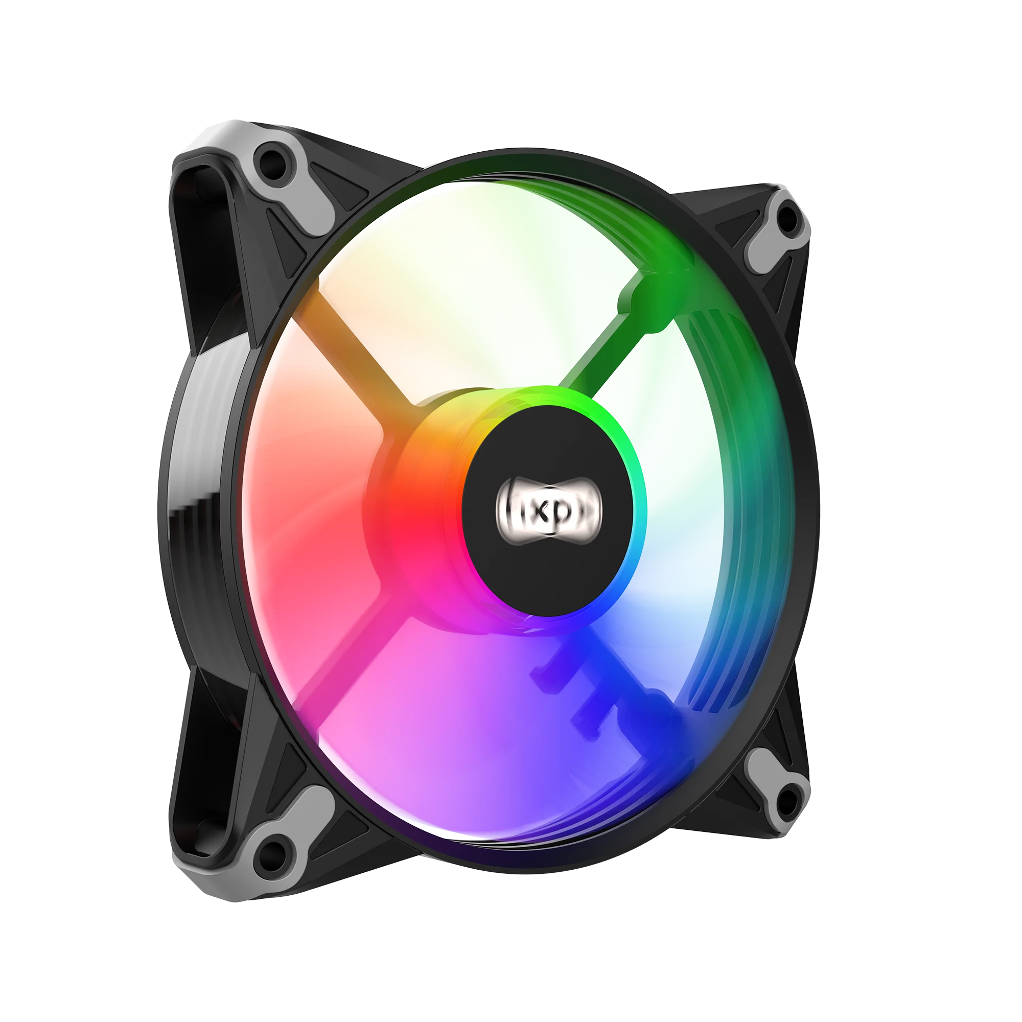 Wholesale OEM Icy frost-F-IF12 120mm BLACK Molex 4PIN RGB Case fan heatstick PC computer Cooling fan Fixed color Crystal LED