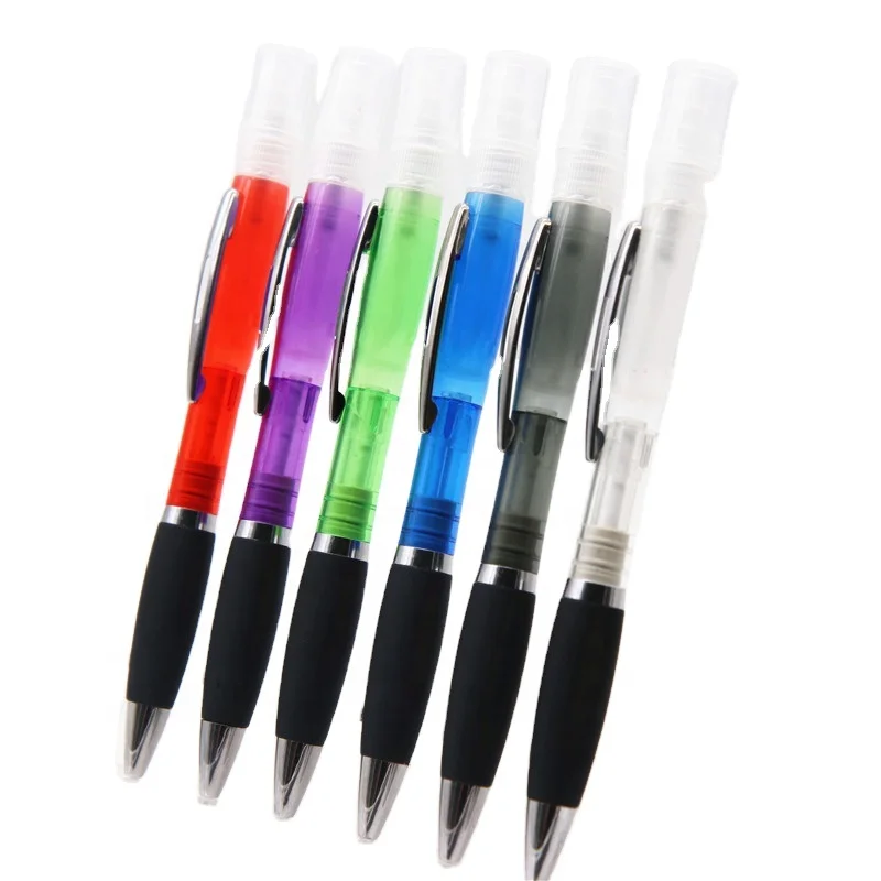 
Personal portable scented plastic sanitize pen Led light mini refill hand cleaning sanitiser gift spray sanitizer pen spray 