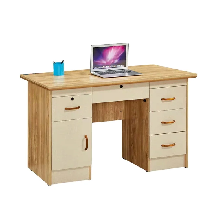 Modern Simple Wooden Office Desk with Four Drawers Modern Design Office Furniture Modular Studying Table for Adults
