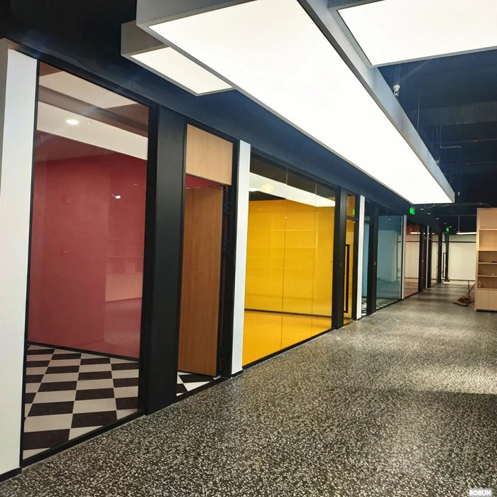 2022 Meeting Room High Partition Aluminium Frame Wall Slim Modern Screen Office Glass Partition Wall