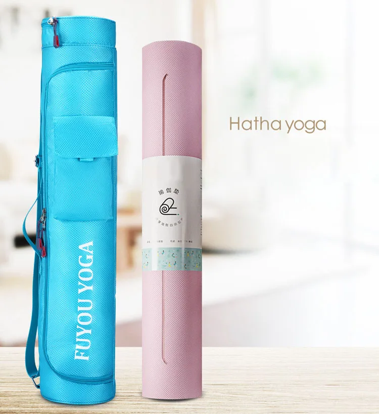 Ultralight Design 0.22kg Waterproof Yoga Mat Bags With Large Size Pocket And Zipper