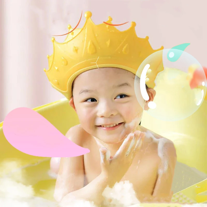 Adjustable Baby Bathing Shampoo Shower Protection Hat caps PP Kids infant Ear Shower Cap Baby Shower Cap