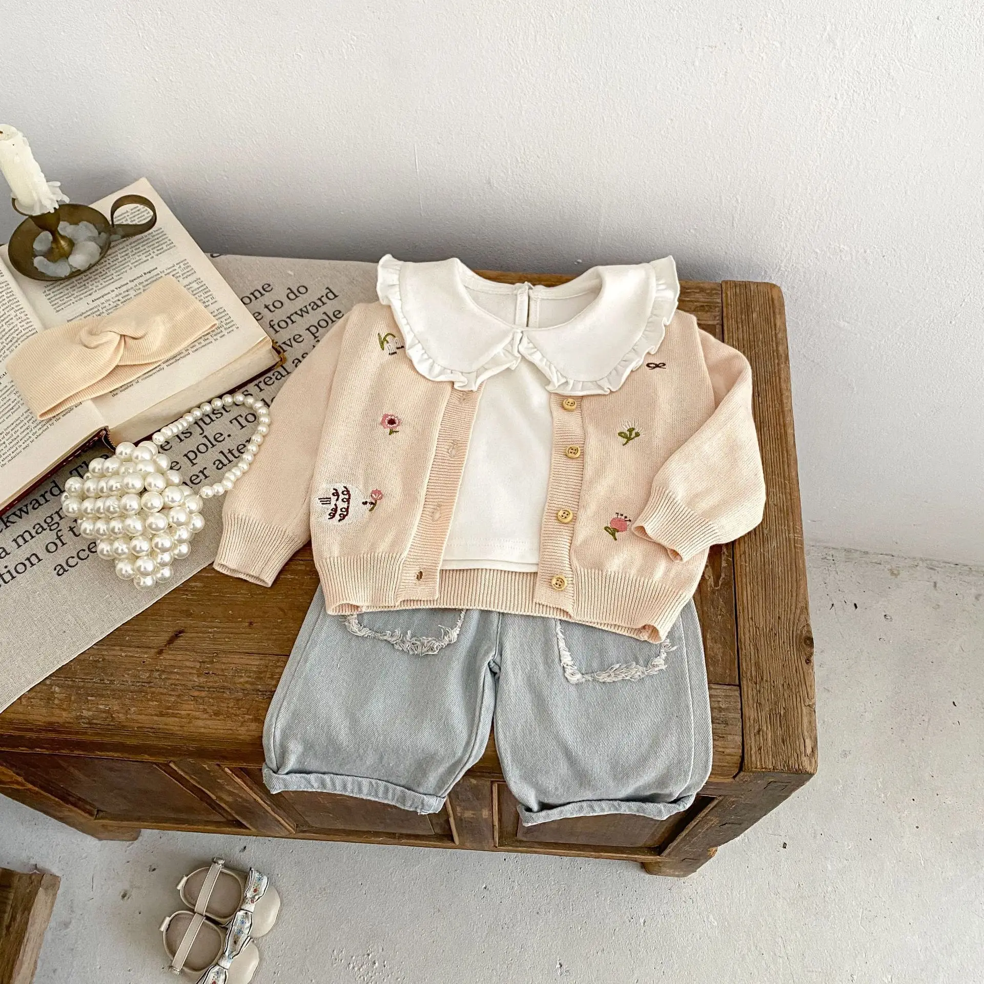 Engepapa Summer Girl Knitted Coat Cute Infant Cardigan Sun Protective Clothing High Quality Baby Clothes