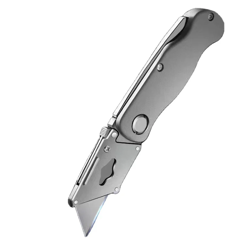 new design heavy  aluminium alloy folding  box cutter utility knife  with cutter blade cutting wallpaper
