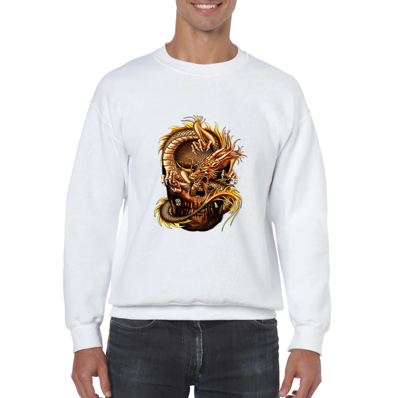Autumn Winter Pullover Plus size 4XL Brand Streetwear Hoodies Men 100%Cotton Harajuku Dragon Pattern Embroidery Crane Sweatshirt
