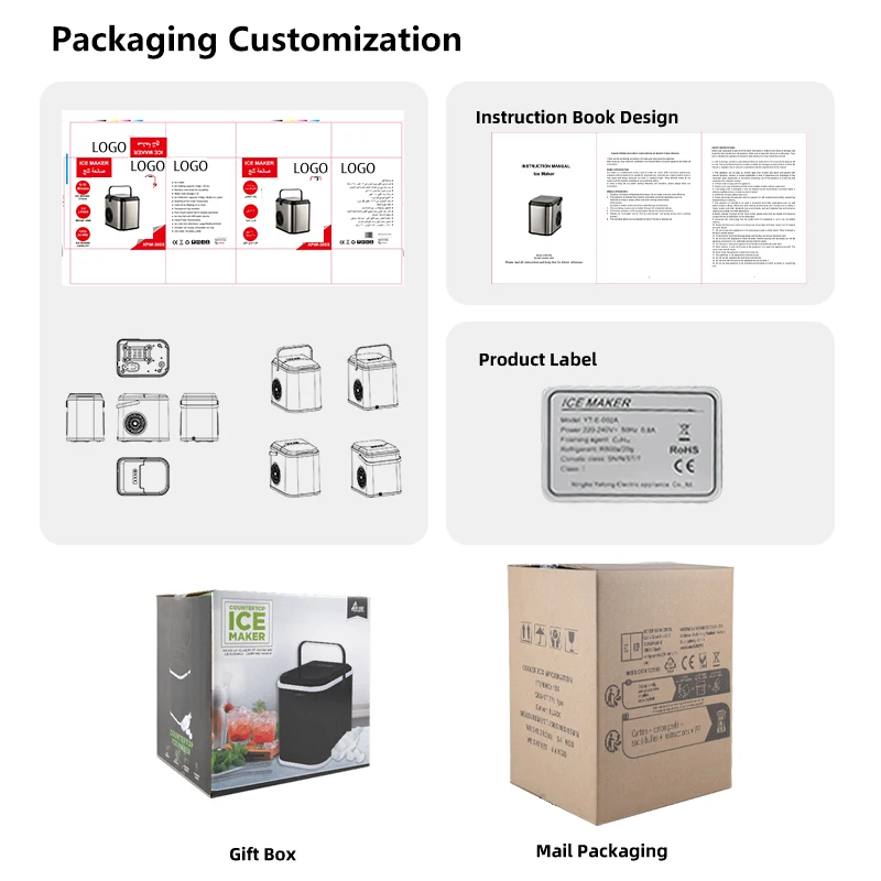 new design ice maker automatic nugget ice maker countertop home 110 - 240V CE,CB,ETL,ROHS
