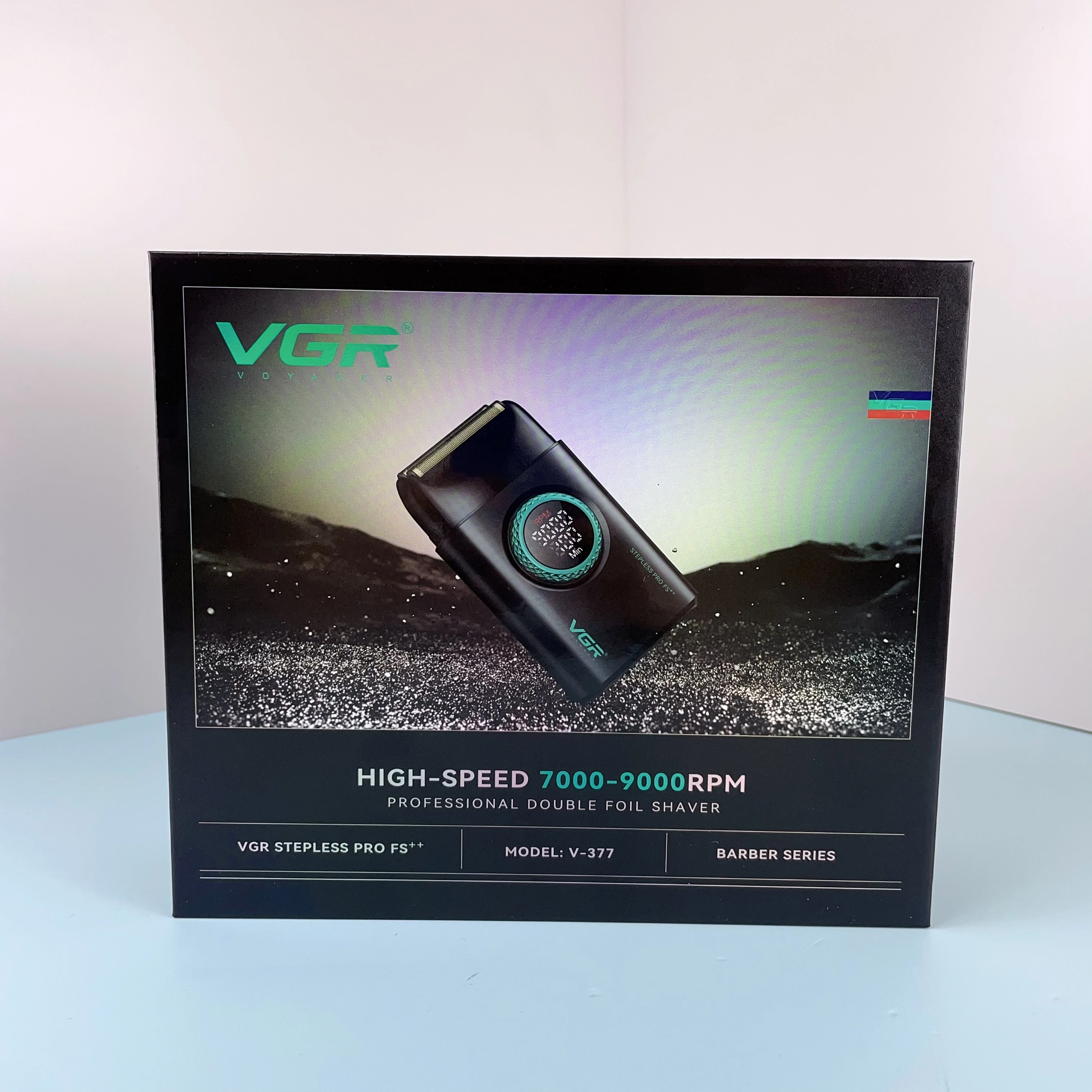 Профессиональная электрическая бритва для бороды Vgr V-377 аккумуляторная беспроводная металлическая с двумя лезвиями мужчин