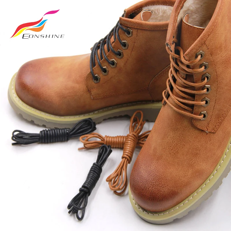 Bulk Waxed Round Shoelace Cotton Waxed Mens Shoe Laces High Quality Colorful Wax Shoelaces