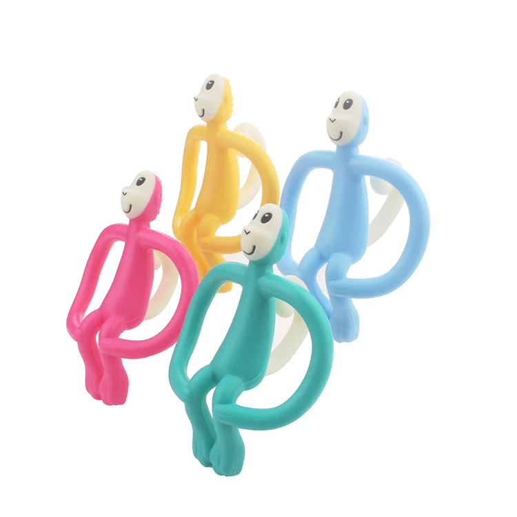 Hot Sales Baby Toys Monkey Cartoon Teether Toddler Molar Teeth Pain Relief Tool Infant Educational Toy Baby Soft Teether